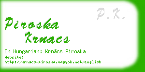 piroska krnacs business card