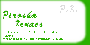 piroska krnacs business card